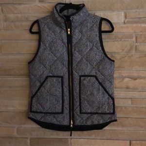 J. Crew Quilted Herringbone pattern vest XS